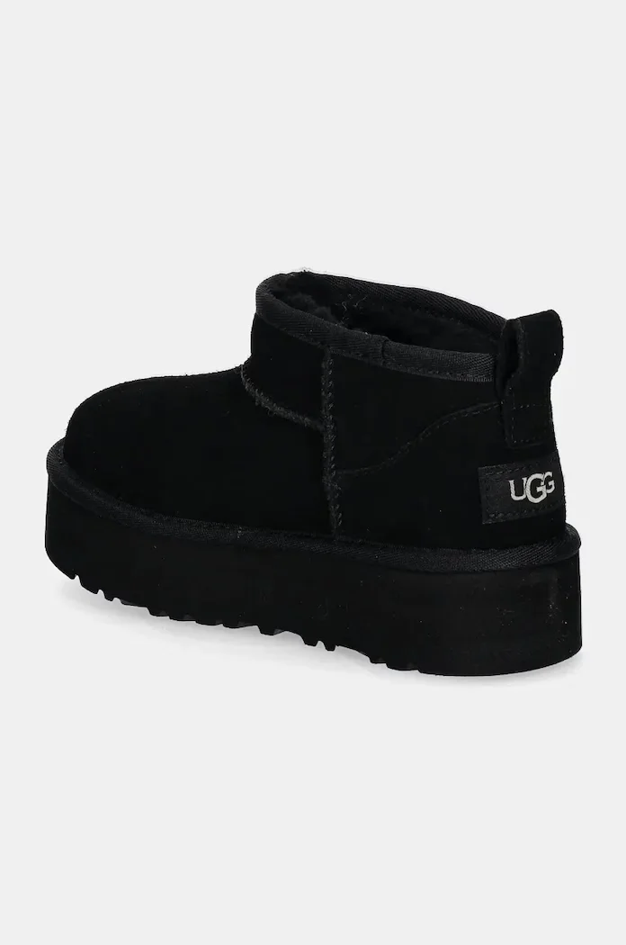 UGG апески за деца от велур CLASSIC ULTRA MINPLATFORM черни 1157791K