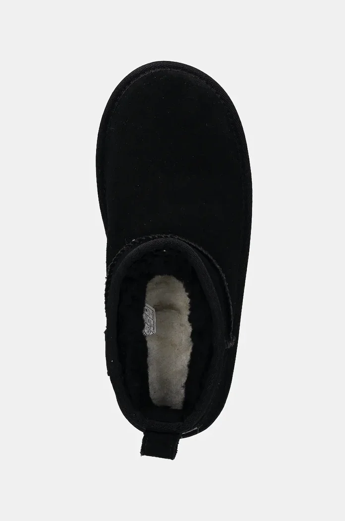 UGG апески за деца от велур CLASSIC ULTRA MINPLATFORM черни 1157791K