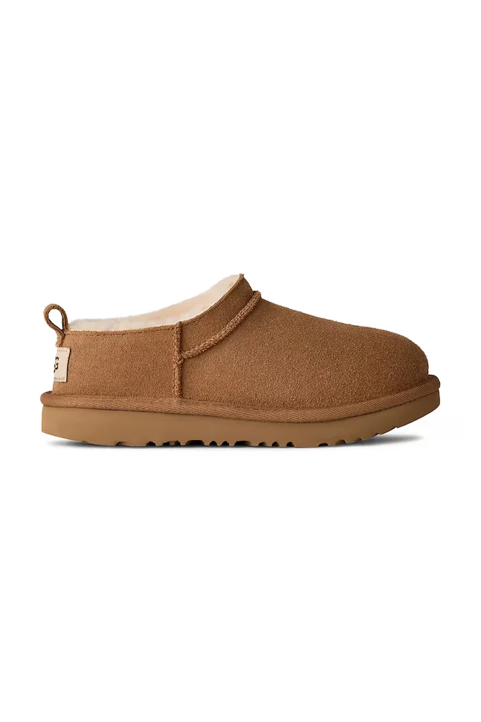 UGG апрески за деца от велур CLASSIC MICRO кафяви 1174410K