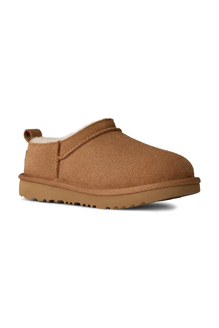 UGG апрески за деца от велур CLASSIC MICRO кафяви 1174410K
