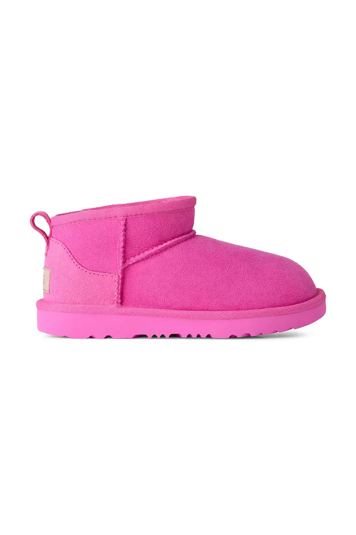 UGG апрески зимни обувки за деца от велур CLASSIC ULTRA MINI розови 1130750K