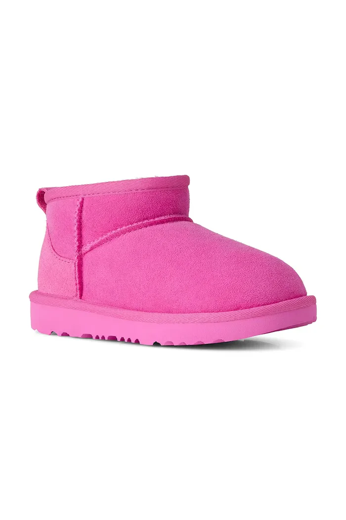 UGG апрески зимни обувки за деца от велур CLASSIC ULTRA MINI розови 1130750K