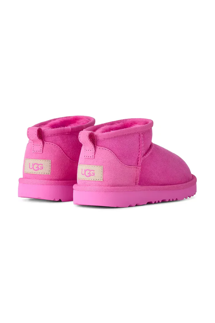 UGG апрески зимни обувки за деца от велур CLASSIC ULTRA MINI розови 1130750K