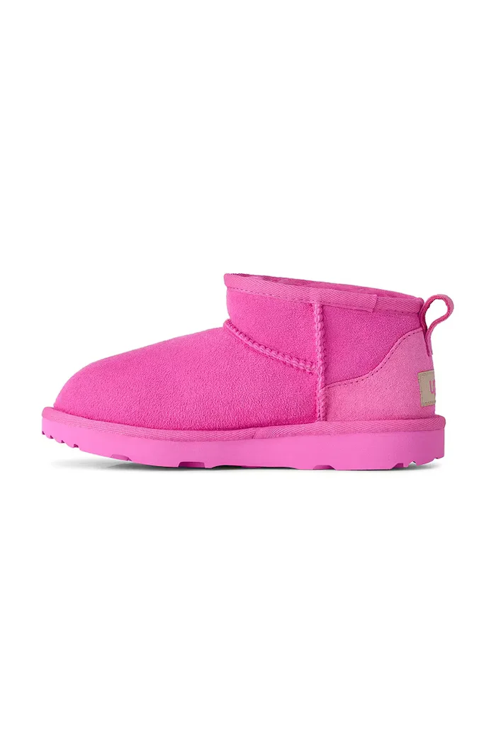 UGG апрески зимни обувки за деца от велур CLASSIC ULTRA MINI розови 1130750K