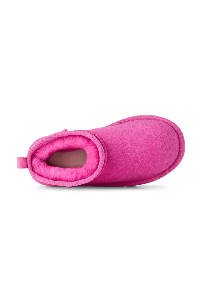 UGG апрески зимни обувки за деца от велур CLASSIC ULTRA MINI розови 1130750K