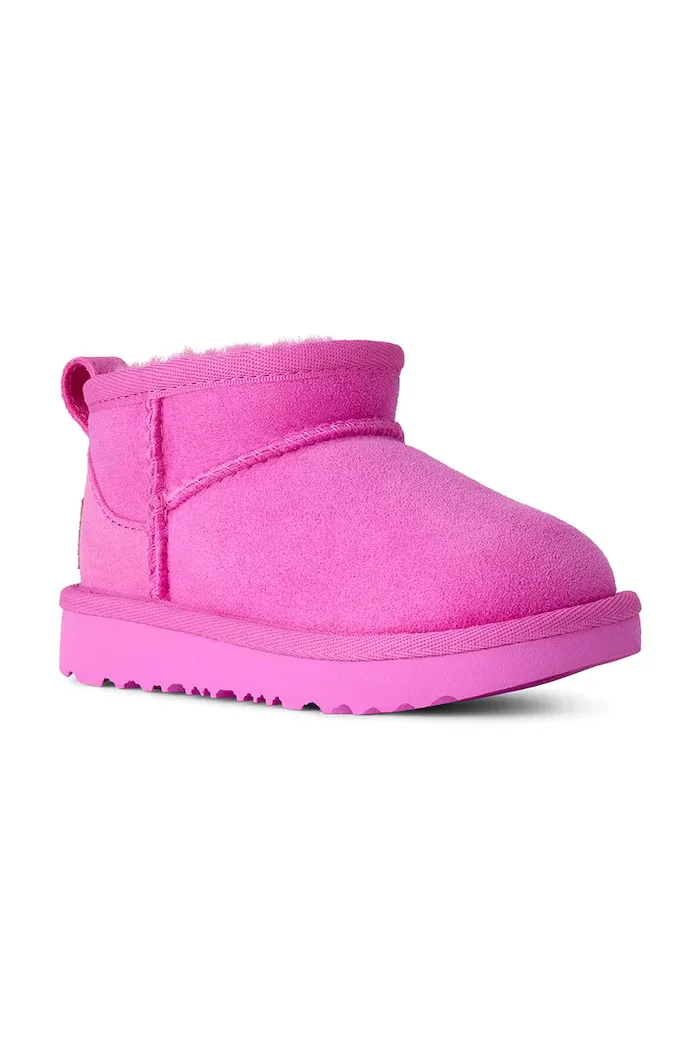 UGG апрески зимни обувки за деца от велур CLASSIC ULTRA MINI розови 1130750T