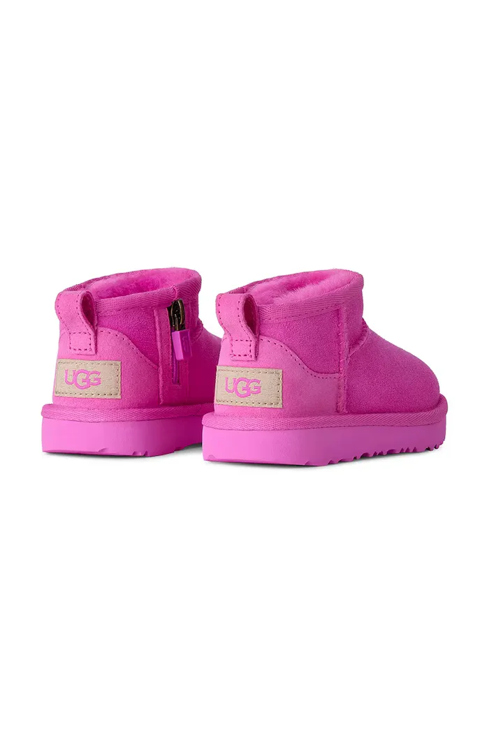 UGG апрески зимни обувки за деца от велур CLASSIC ULTRA MINI розови 1130750T