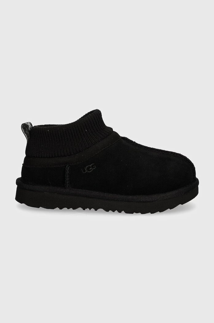UGG апрески зимни обувки за деца от велур CLASSIC ULTRA STRETCH CUFF черни 1157702T