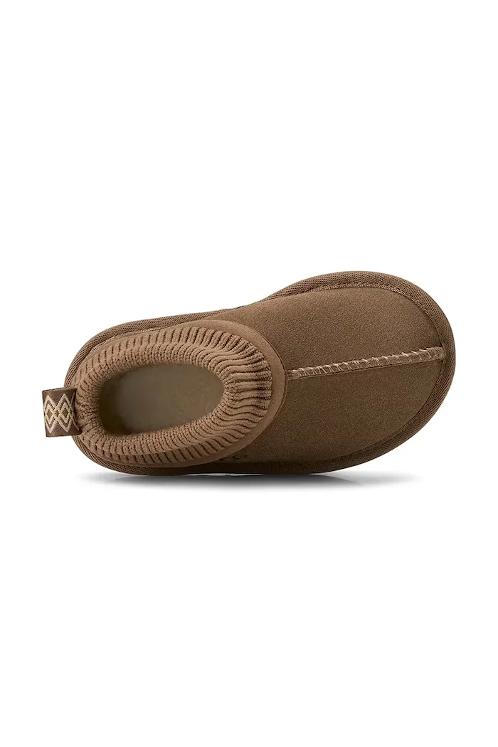 UGG апрески зимни обувки за деца от велур CLASSIC ULTRA STRETCH CUFF кафяви 1157702T