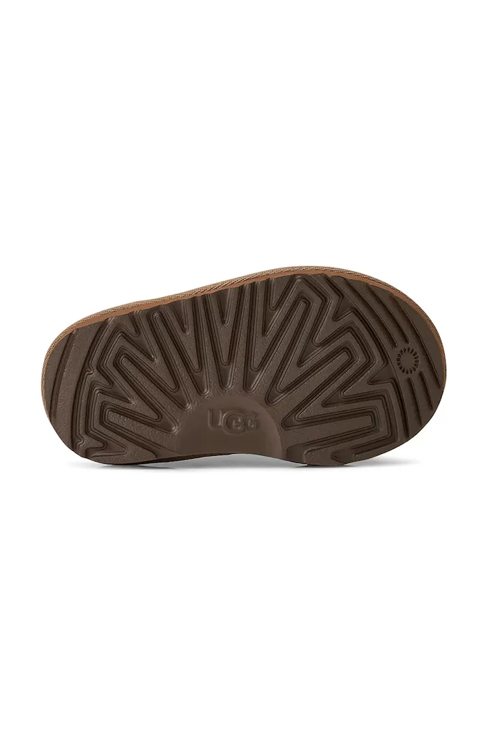 UGG апрески зимни обувки за деца от велур CLASSIC ULTRA STRETCH CUFF кафяви 1157702T