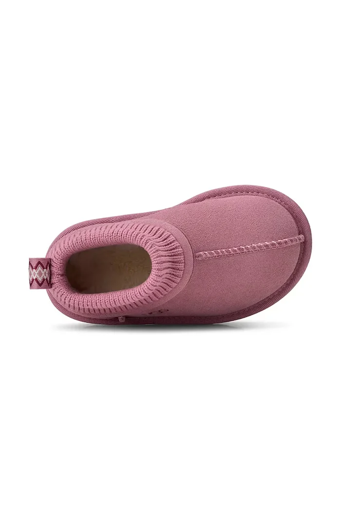 UGG апрески зимни обувки за деца от велур CLASSIC ULTRA STRETCH CUFF розови 1157702T