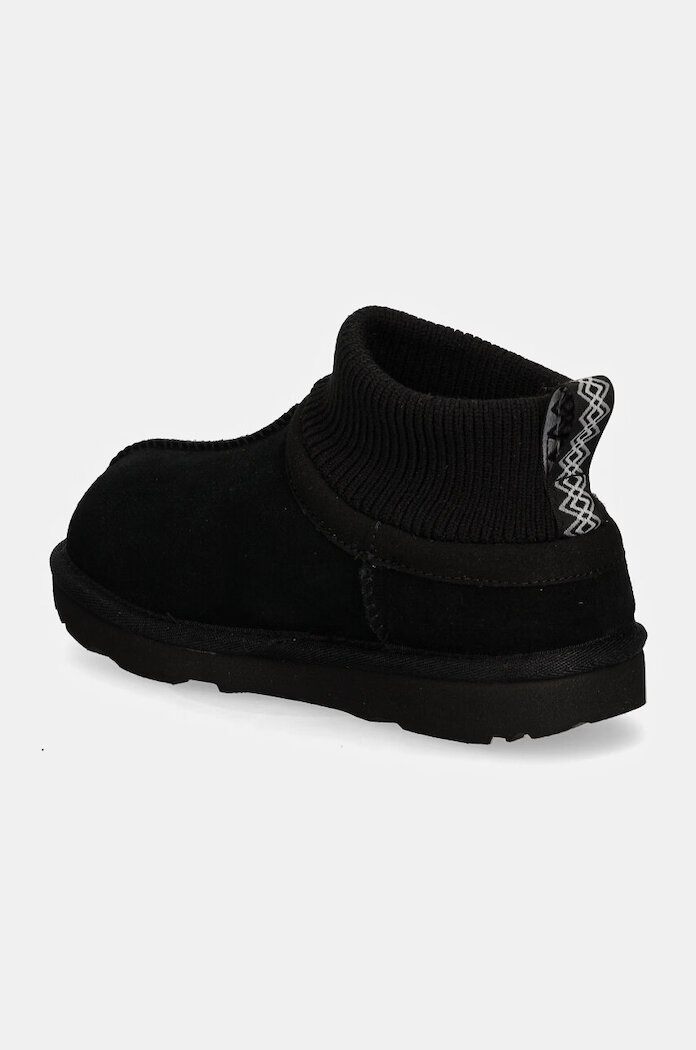 UGG апрески зимни обувки за деца от велур KIDS' CLASSIC ULTRA STRETCH CUFF черни 1157702K