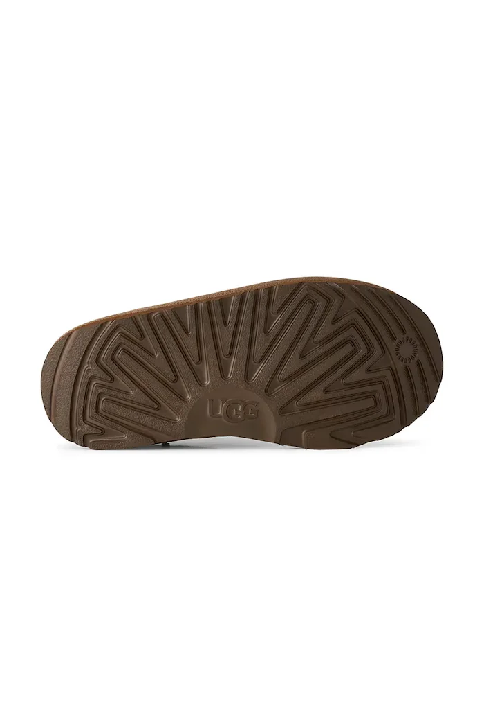 UGG апрески зимни обувки за деца от велур KIDS' CLASSIC ULTRA STRETCH CUFF кафяви 1157702K