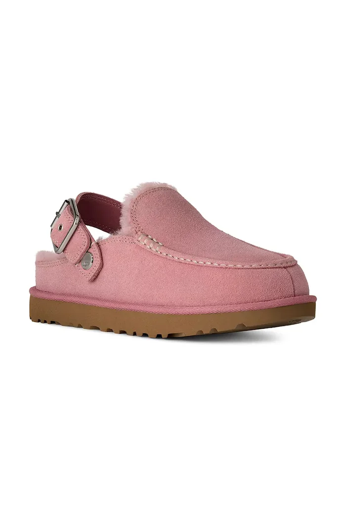 UGG чехли дамски от велур W Goldenstar Evelina Clog розови 1180251.DYR