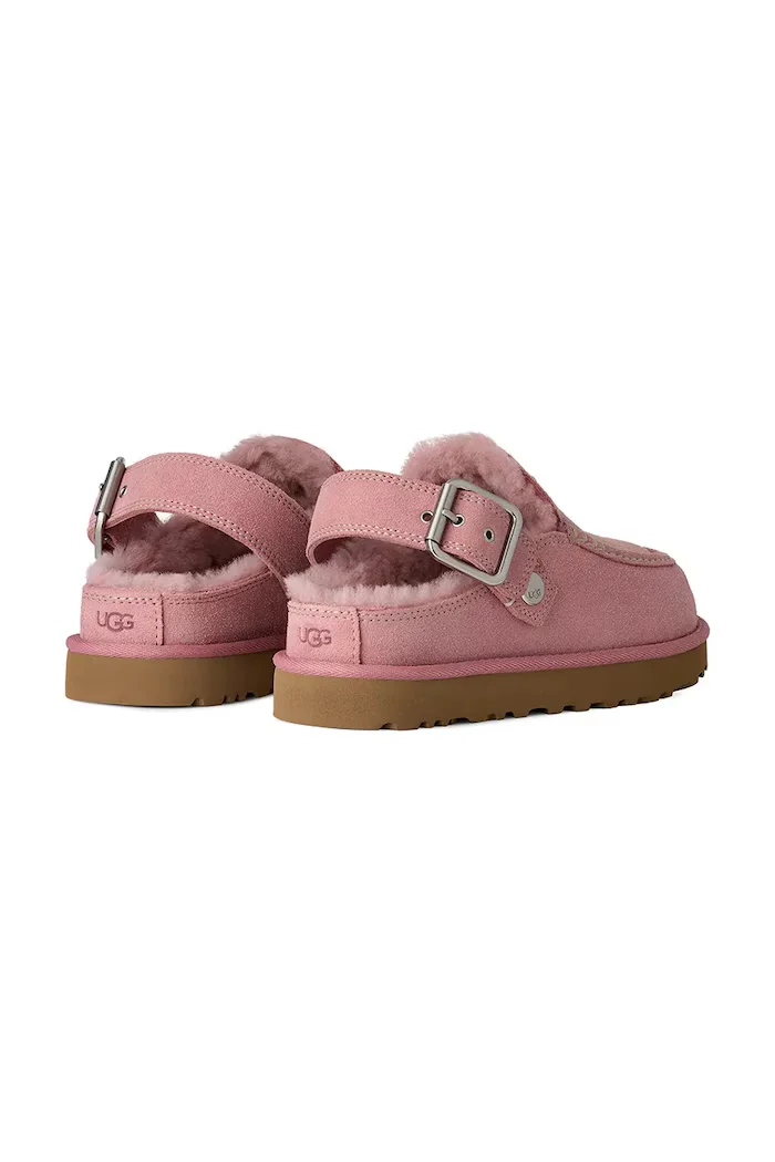 UGG чехли дамски от велур W Goldenstar Evelina Clog розови 1180251.DYR