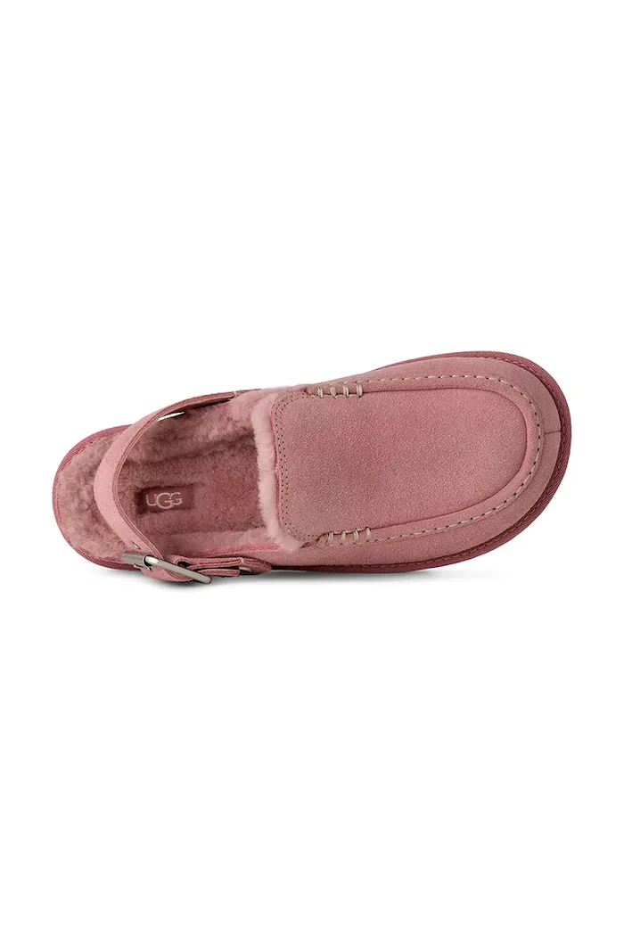 UGG чехли дамски от велур W Goldenstar Evelina Clog розови 1180251.DYR