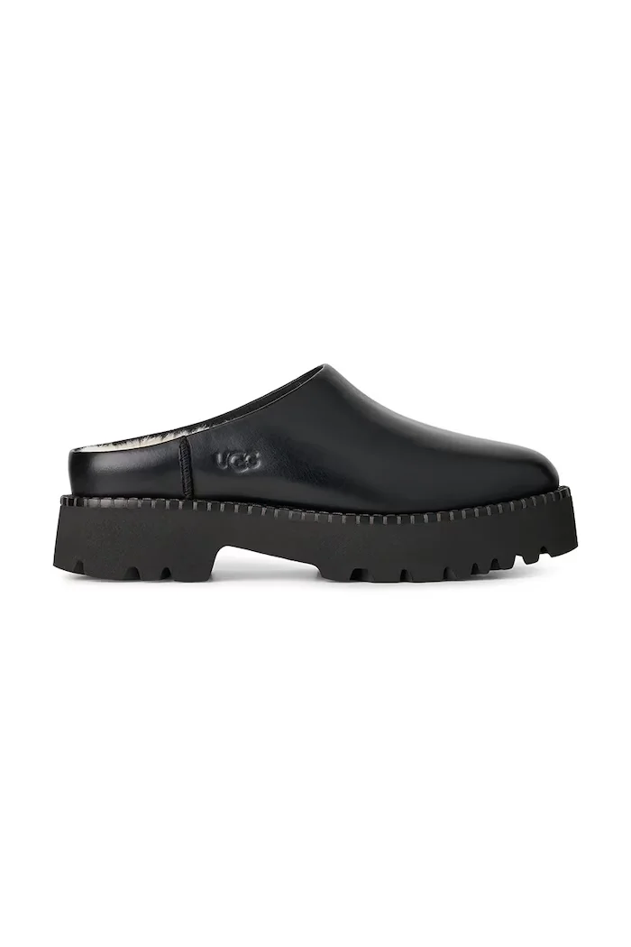 UGG чехли дамски от велур W Uptowner Mule черни 1184493.BLLE