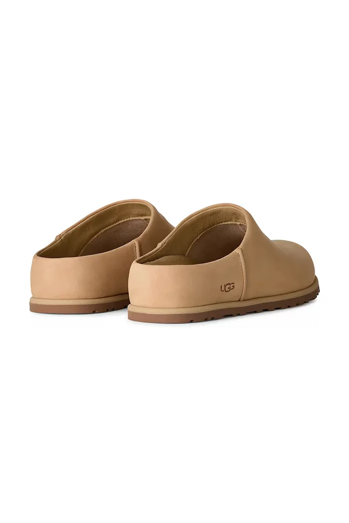 UGG чехли сабо дамски от кожа W Otzo Clog бежови 1181130.MDSD