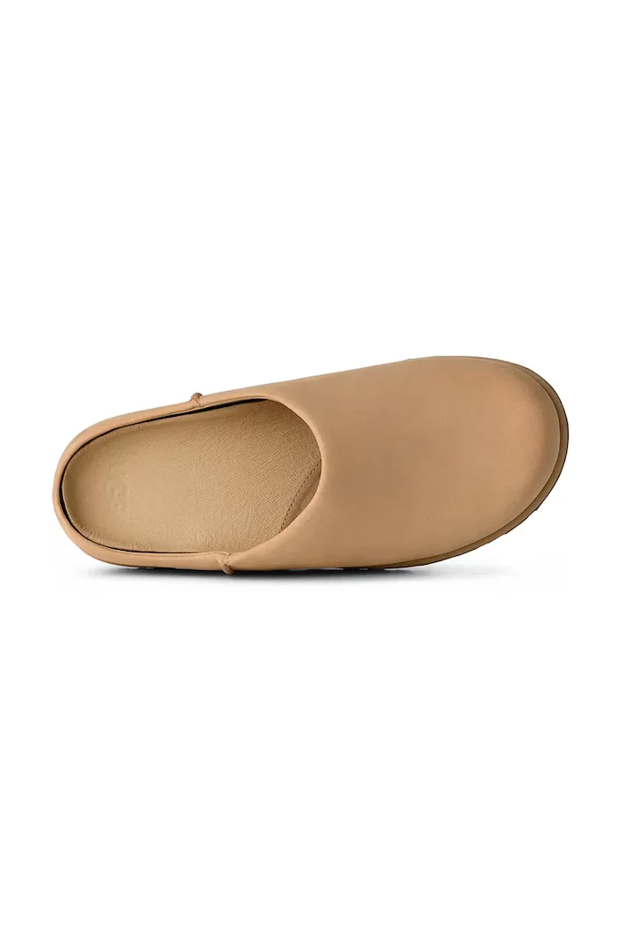 UGG чехли сабо дамски от кожа W Otzo Clog бежови 1181130.MDSD