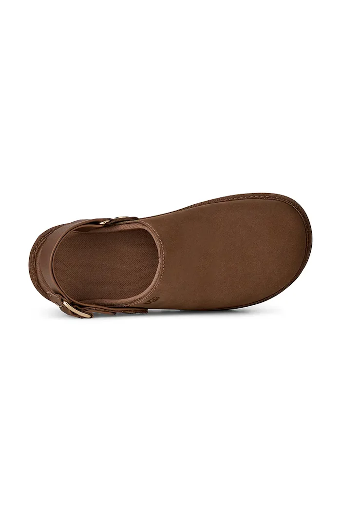 UGG чехли сабо дамски от набук W Goldenstar Villa Clog кафяви 1169590.DKC
