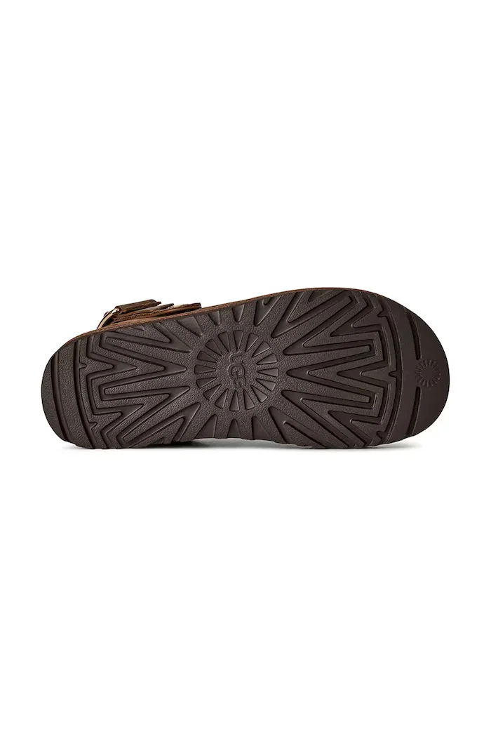 UGG чехли сабо дамски от набук W Goldenstar Villa Clog кафяви 1169590.DKC