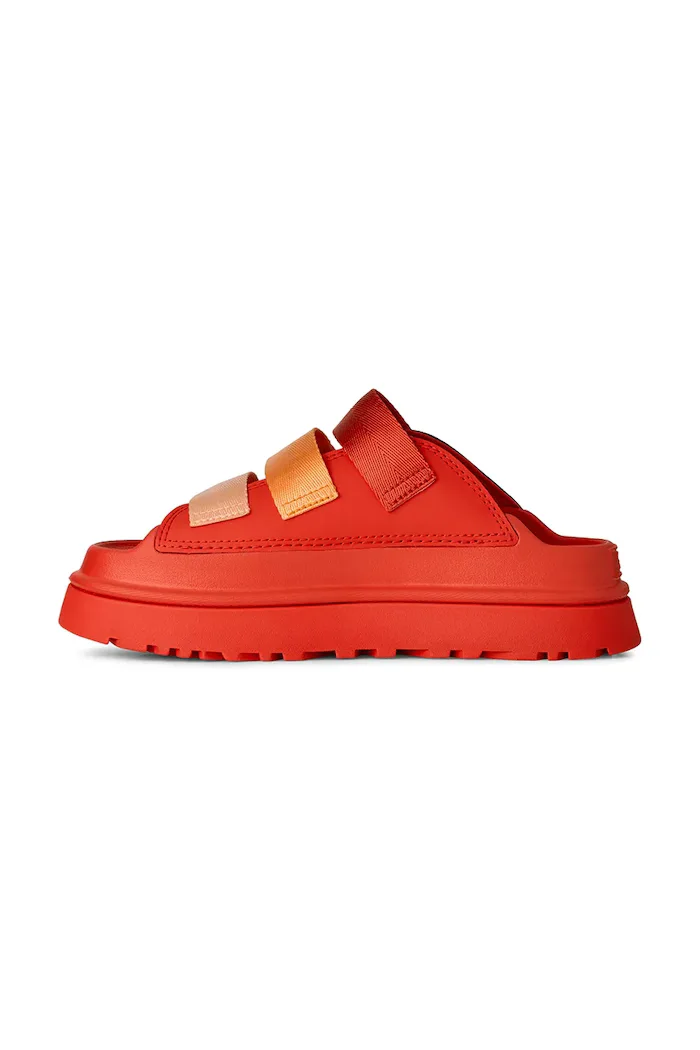 UGG Чехли W Goldenglow Slide в червено с платформа 1167430.RDPP