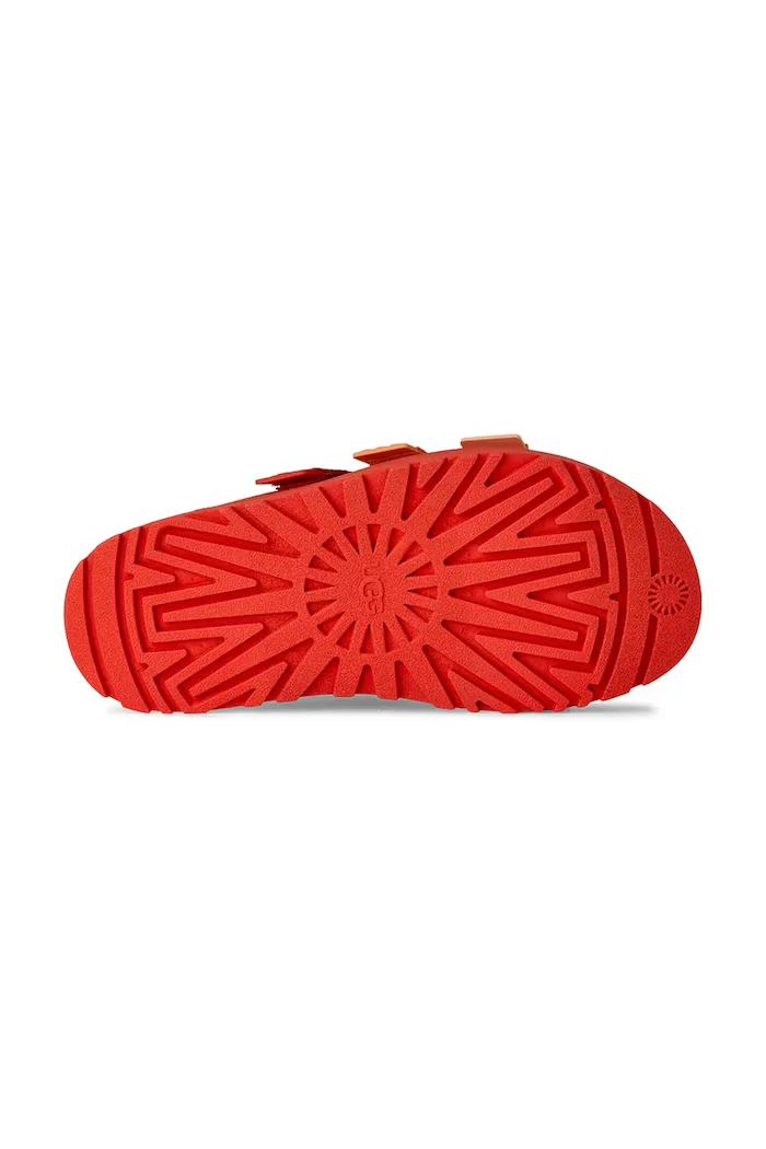 UGG Чехли W Goldenglow Slide в червено с платформа 1167430.RDPP