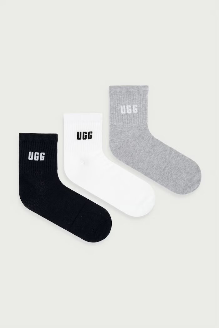 UGG чорапи дамски с памук QUINLIN 3 броя черни 1181412