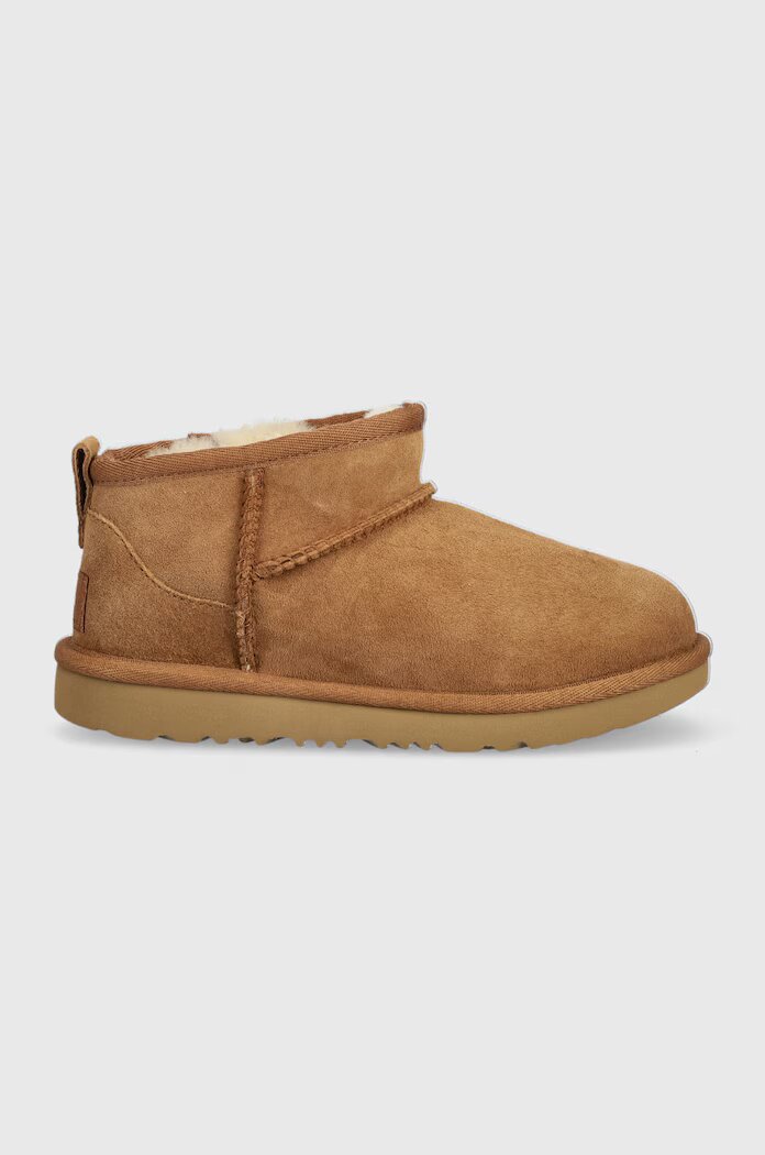 UGG Детски велурени апрески Classic Ultra Mini в кафяво