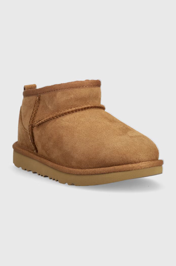 UGG Детски велурени апрески Classic Ultra Mini в кафяво