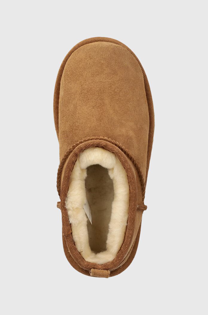 UGG Детски велурени апрески Classic Ultra Mini в кафяво