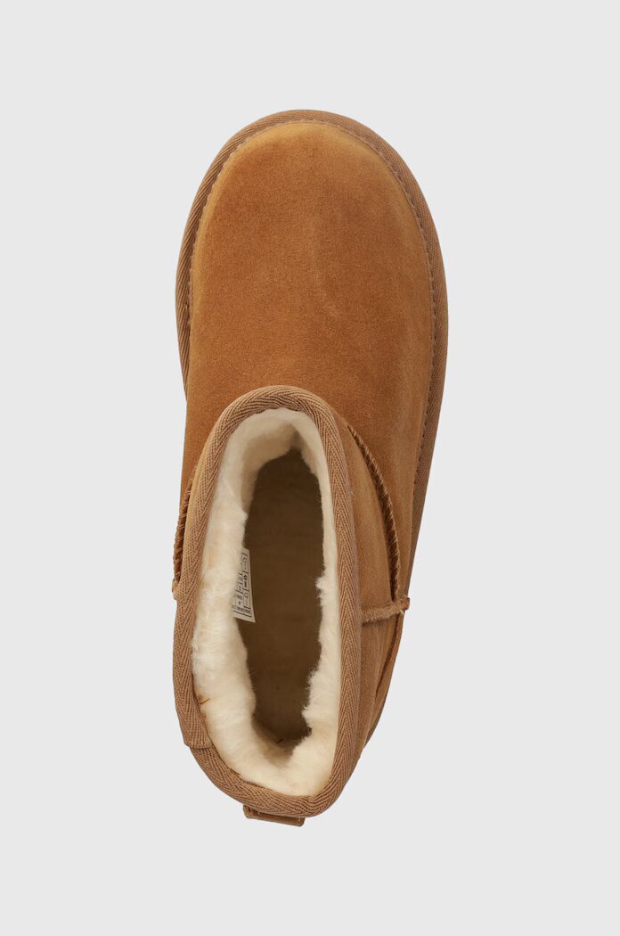 UGG Детски велурени апрески KIDS CLASSIC MINI PLATFORM в бежово