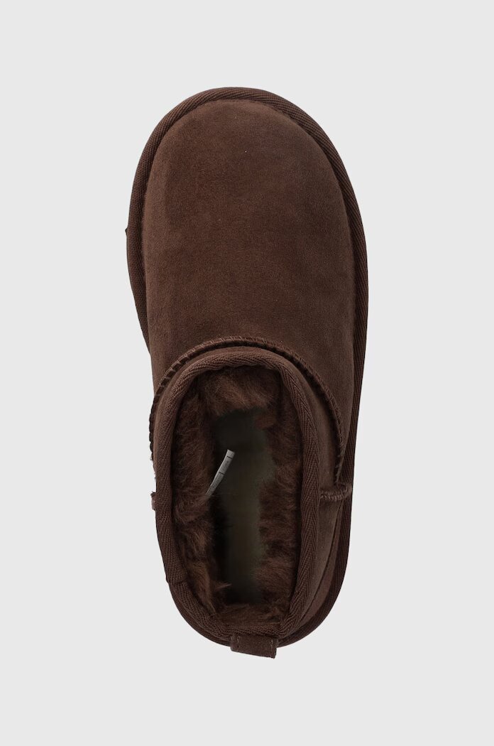 UGG Детски велурени апрески KIDS CLASSIC ULTRA MINI в кафяво