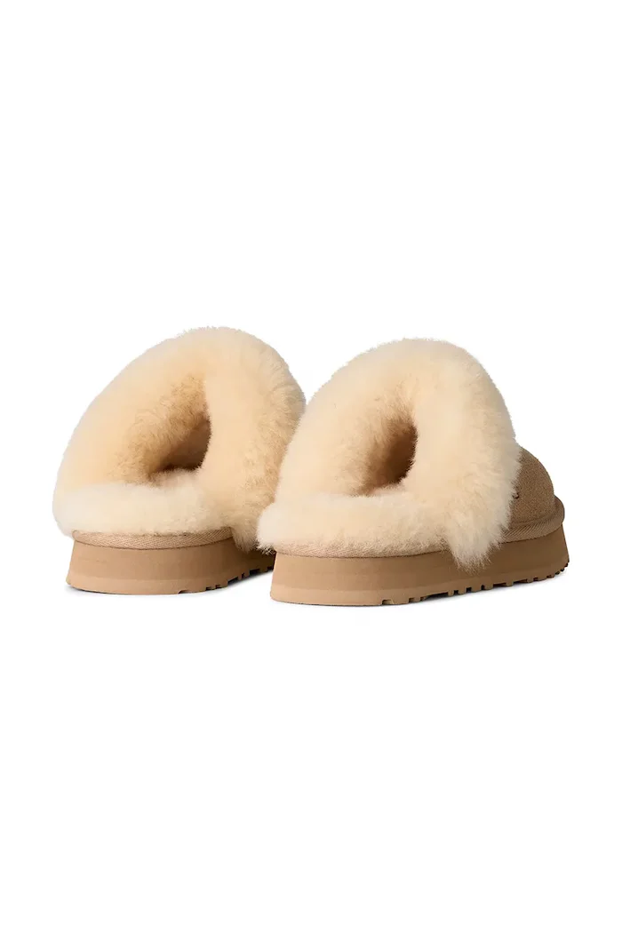UGG Детски велурени чехли DISQUETTE в бежово 1171199K