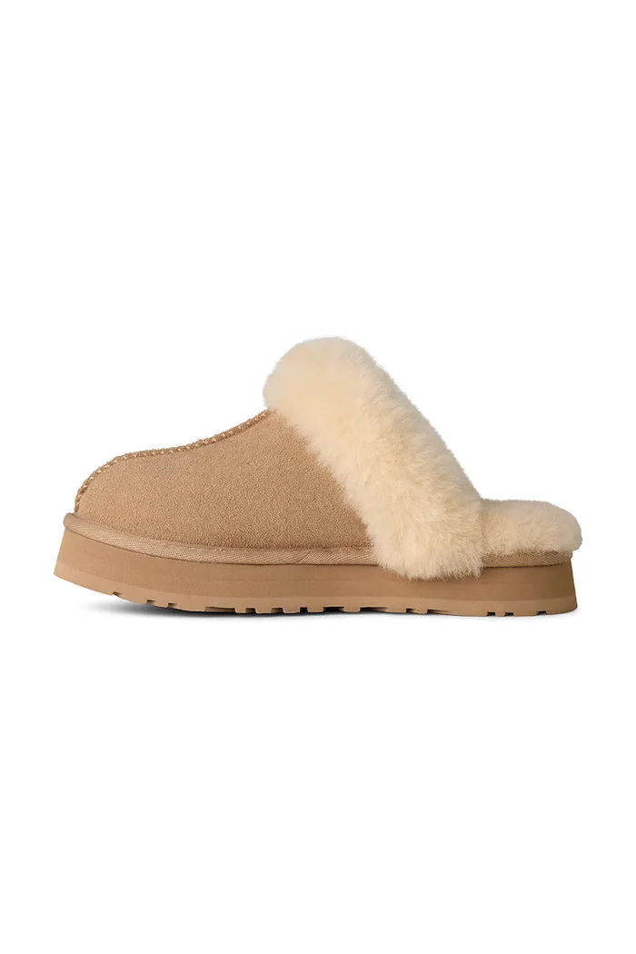 UGG Детски велурени чехли DISQUETTE в бежово 1171199K