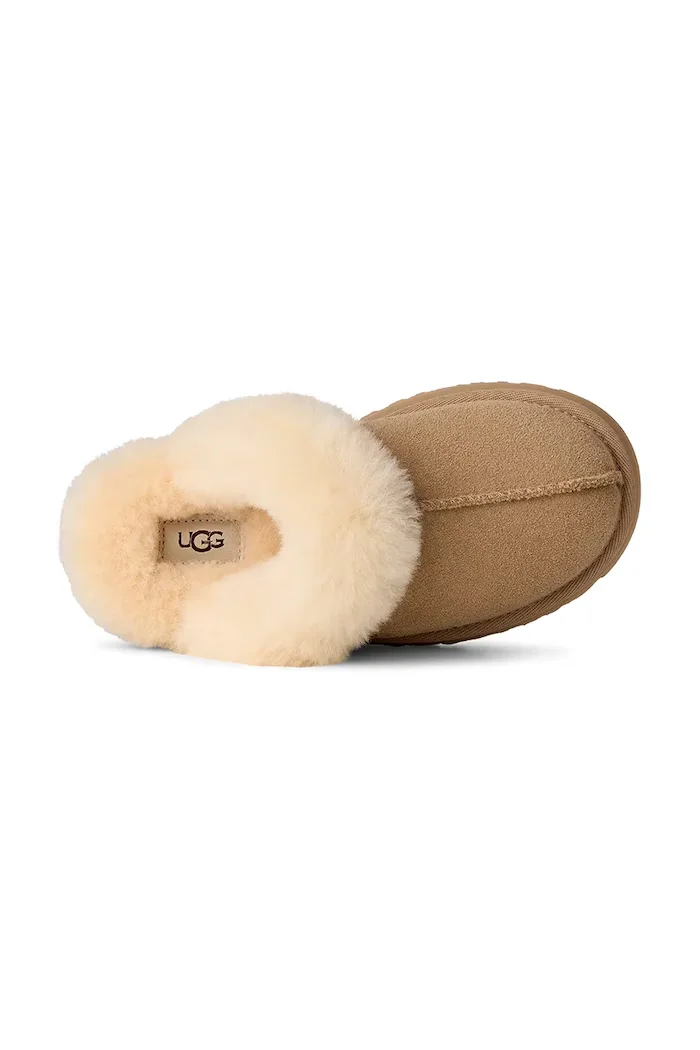 UGG Детски велурени чехли DISQUETTE в бежово 1171199K