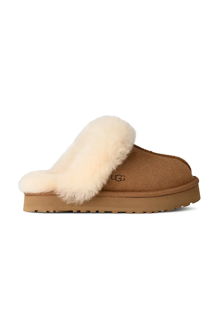 UGG Детски велурени чехли DISQUETTE в кафяво 1171199K