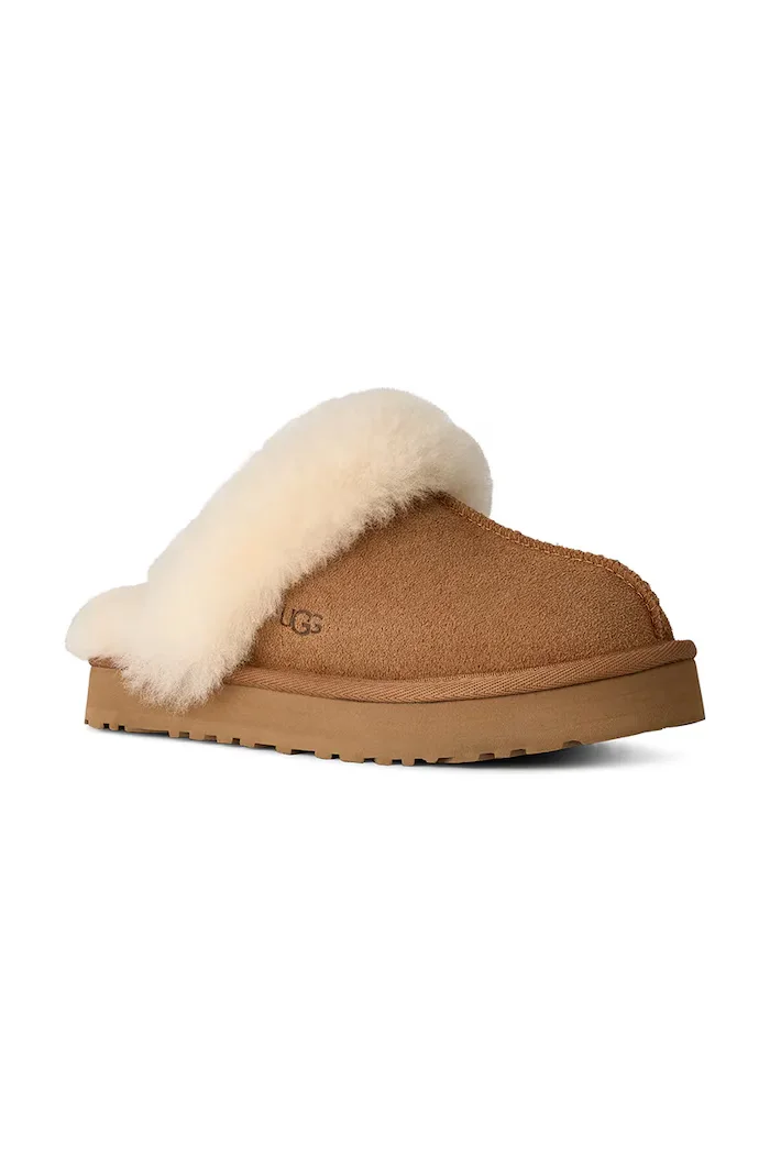 UGG Детски велурени чехли DISQUETTE в кафяво 1171199K