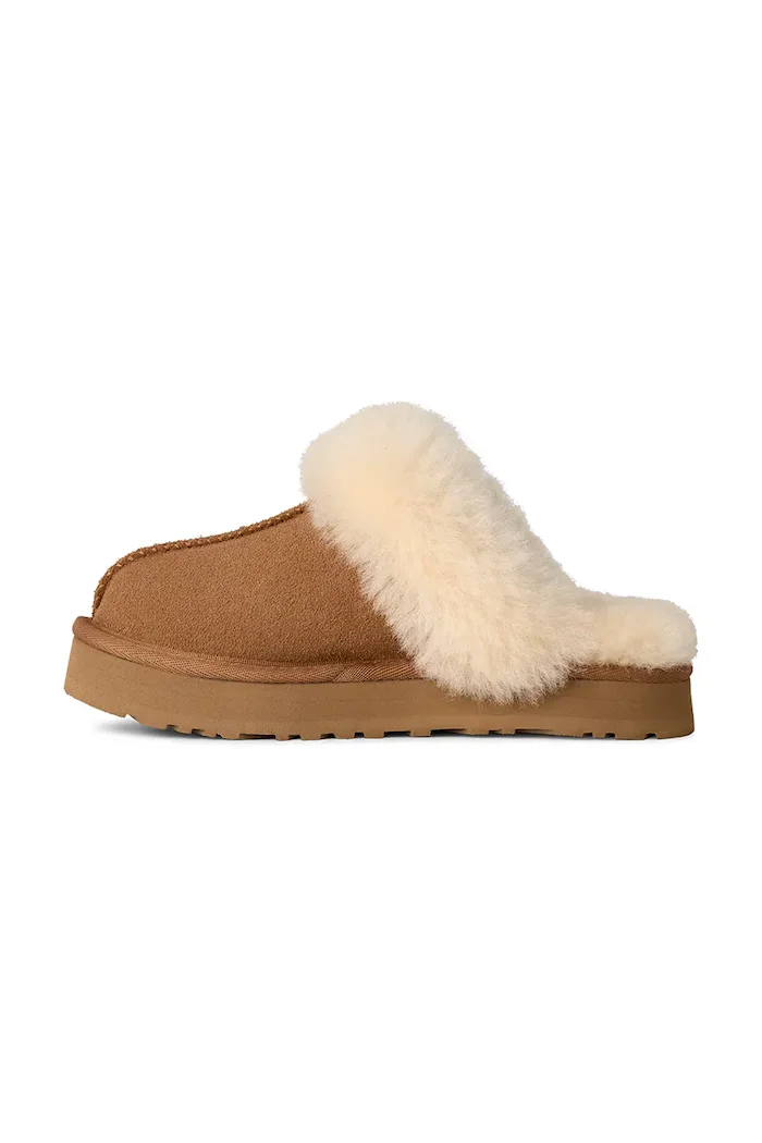 UGG Детски велурени чехли DISQUETTE в кафяво 1171199K
