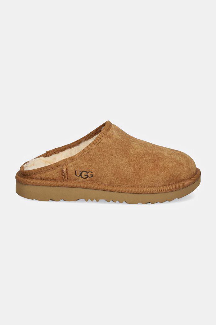 UGG Детски велурени чехли KIDS' CLASSIC SLIP-ON в кафяво 1161030K