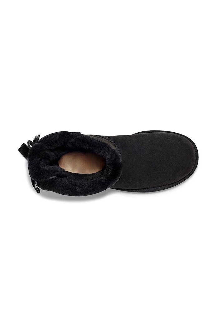 UGG Кожени чехли Bailey Bow II в черно с равна подметка с изолация 1016225.BLK