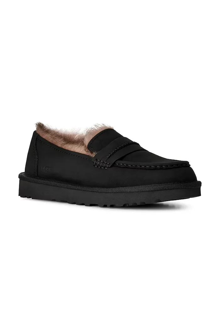 UGG лоуфъри дамски от набук W Ellis Nubuck Loafer черни 1183310.BLK