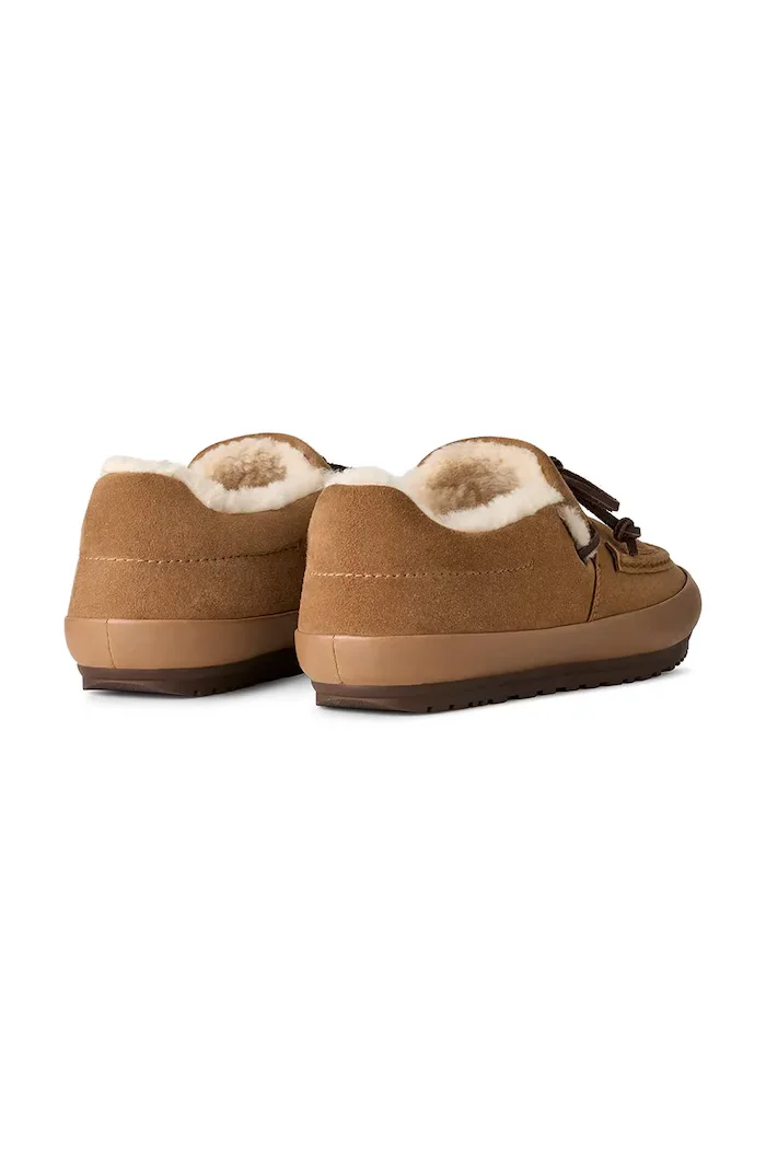 UGG мокасини дамски от велур W Quill Slip-On кафяви 1181470.CHE
