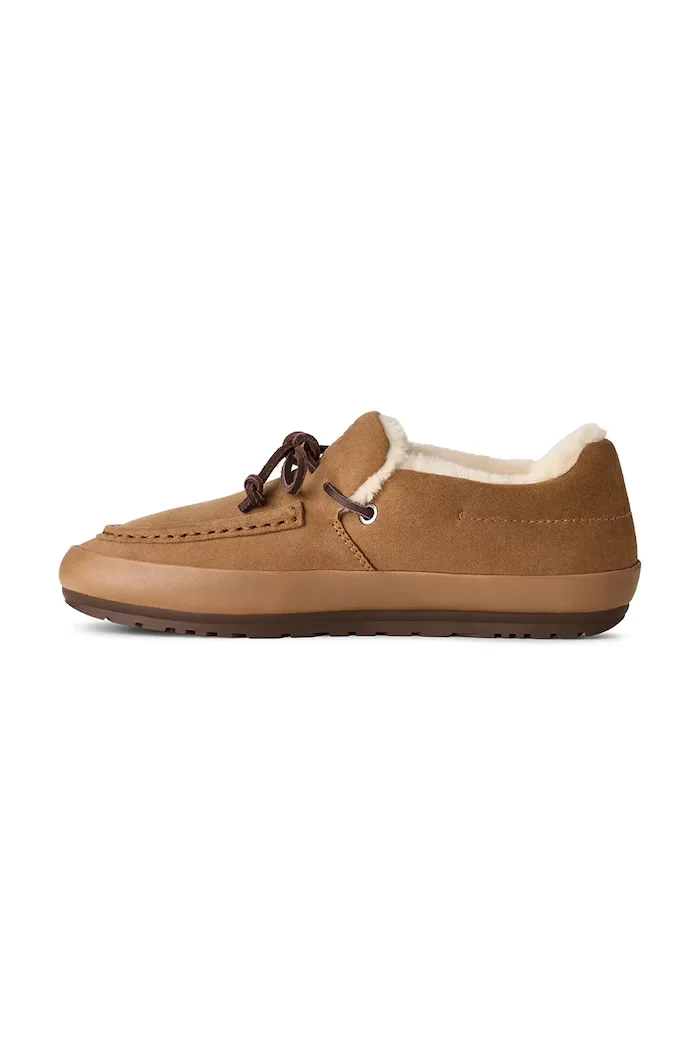 UGG мокасини дамски от велур W Quill Slip-On кафяви 1181470.CHE
