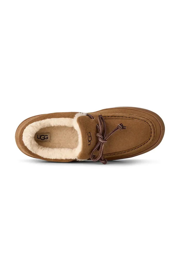 UGG мокасини дамски от велур W Quill Slip-On кафяви 1181470.CHE