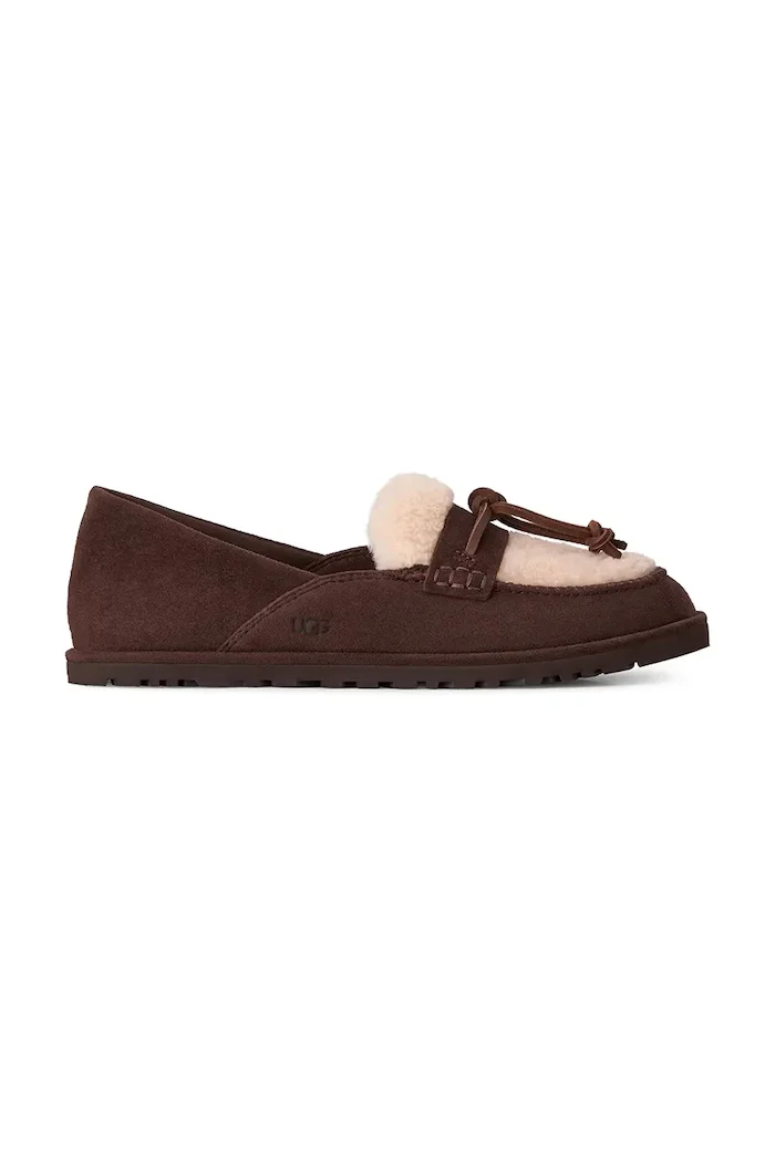 UGG мокасини дамски от велур W Zora Loafer кафяви 1182151.BCDR