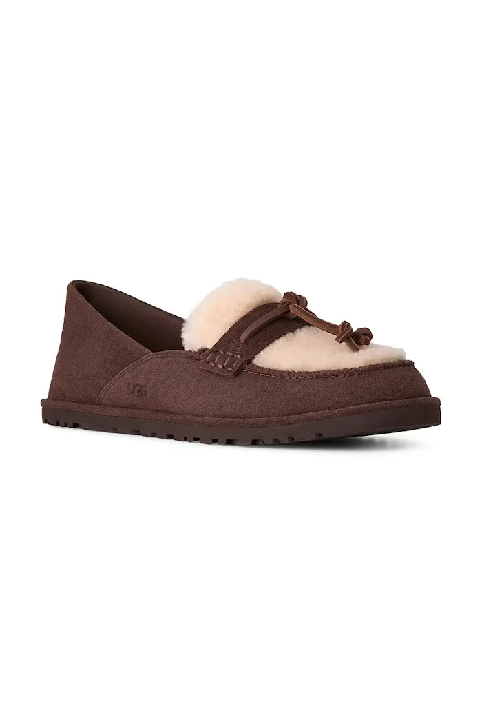 UGG мокасини дамски от велур W Zora Loafer кафяви 1182151.BCDR