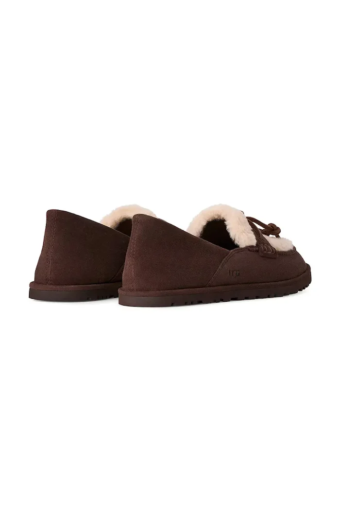 UGG мокасини дамски от велур W Zora Loafer кафяви 1182151.BCDR