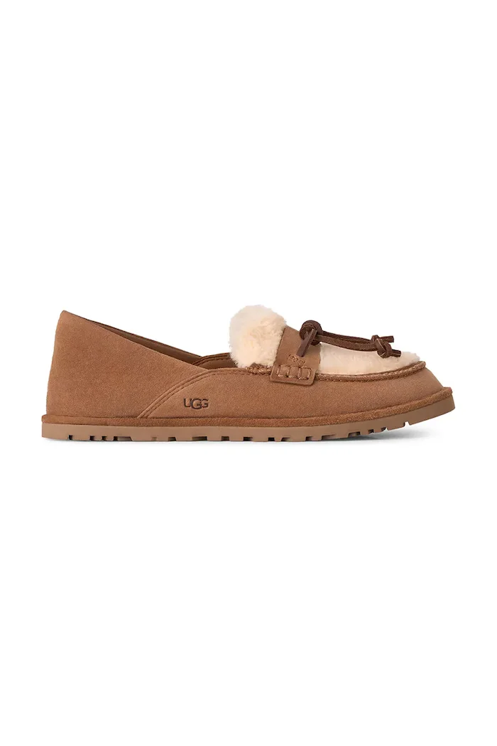 UGG мокасини дамски от велур W Zora Loafer кафяви 1182151.CHE