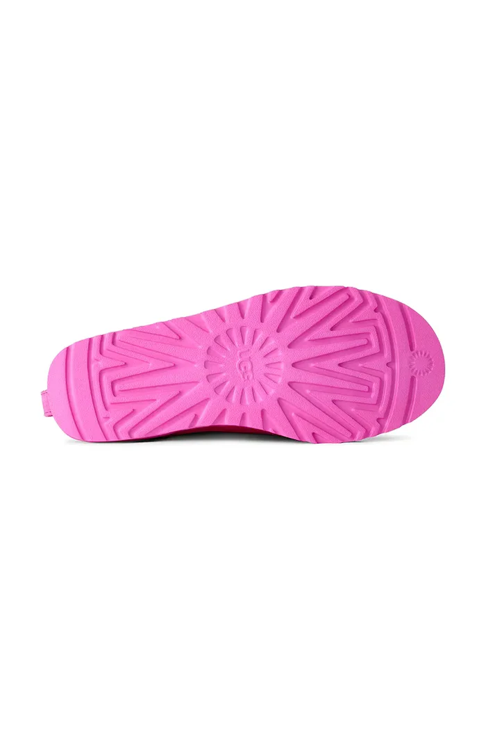 UGG пантофи дамски от кожа W Classic Micro Calf Hair розови 1180417.BHTF